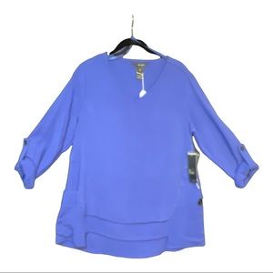 Ali Miles Tunic Blue 3/4 sleeve sz Small